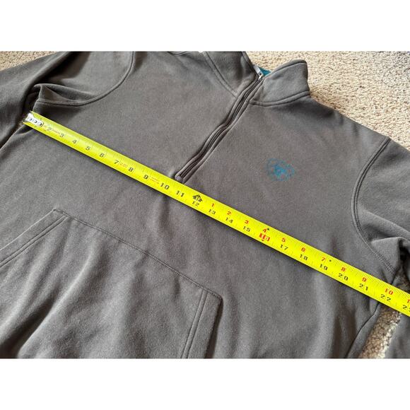 Ariat Womens Banyan Bark Half Zip Logo Sweatshirt Spellout Sleeve Western - Picture 3 of 8